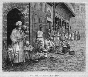 Een straat in de bazaar van Damascus door Pieter Codde